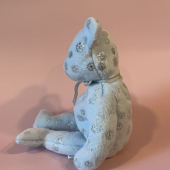 Ty Beanie Babies 2002 Flaky the Blue Bear with Silver Snowflakes Excellent Used… - Picture 4 of 8
